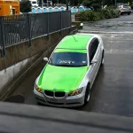 Gloss Metallic Gold Green Car Vinyl Wrap PET