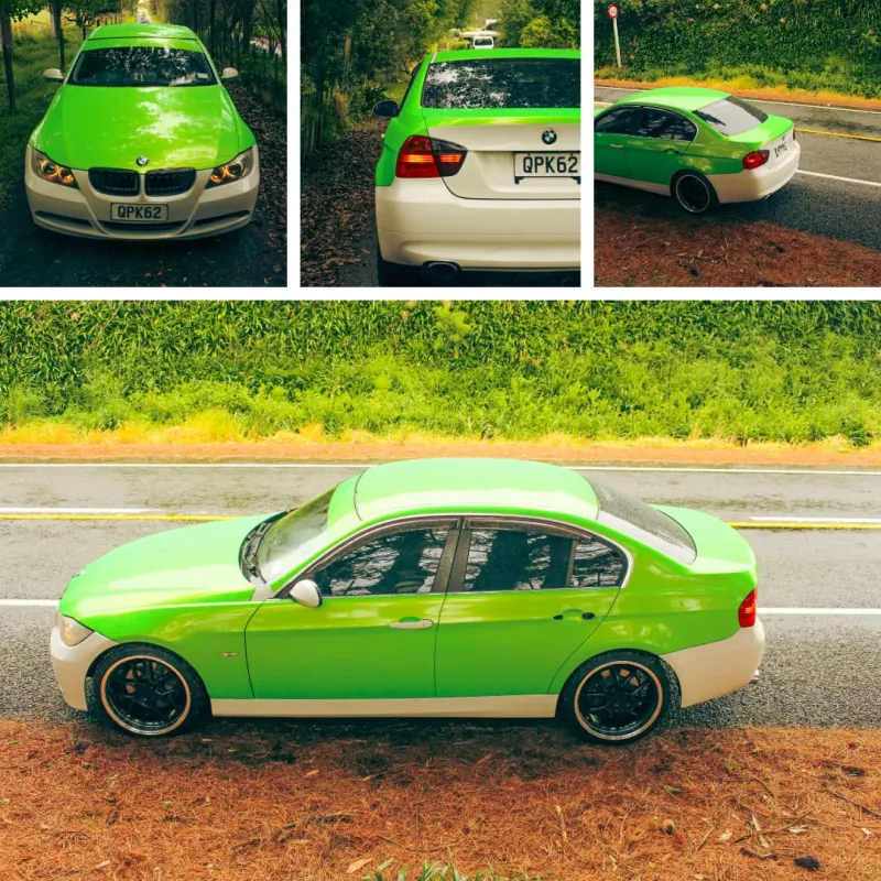 Gloss Metallic Gold Green Car Vinyl Wrap PET