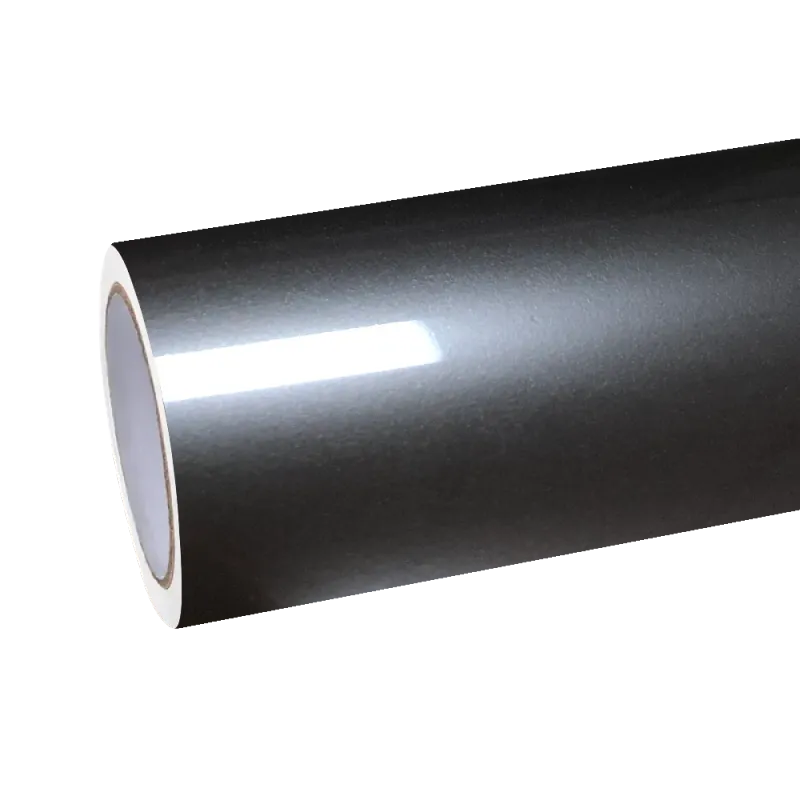 Gloss Metallic Tungsten Black Car Vinyl Wrap