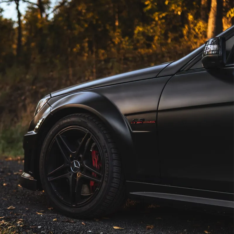 Matte Satin Black Ceramic Black Car Vinyl Wrap BMW  PET 