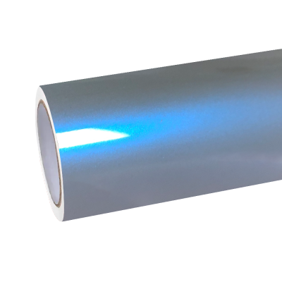 Gloss Metallic Grey Blue Car Vinyl Wrap PET 01
