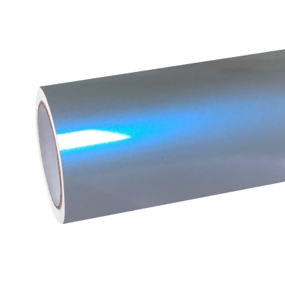 Gloss Metallic Grey Blue Car Vinyl Wrap PET 01