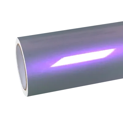 Gloss Metallic Chameleon Candy Grey Purple Car Vinyl Wrap PET 01