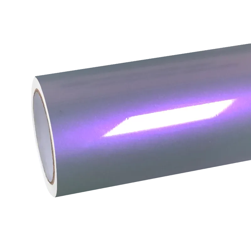 Gloss Metallic Chameleon Candy Grey Purple Car Vinyl Wrap PET