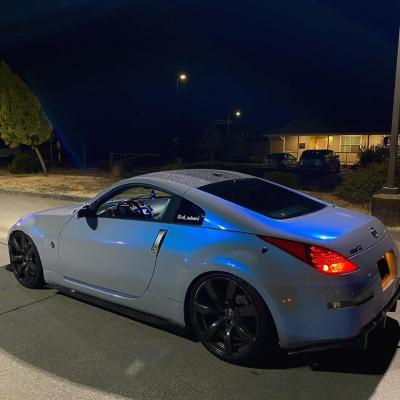 Gloss Metallic Grey Blue Car Vinyl Wrap PET 02