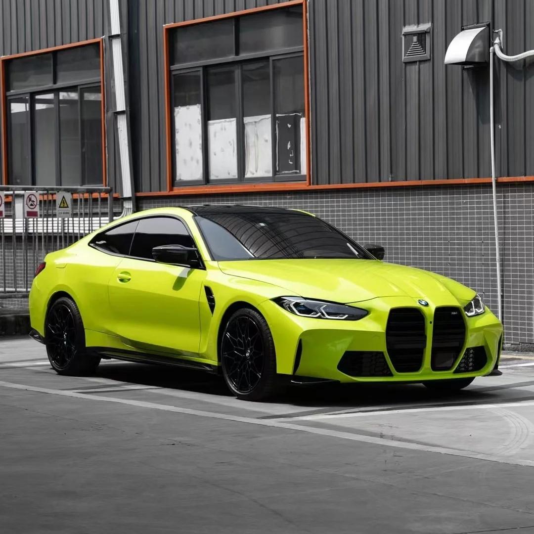 Chartreuse Yellow Car Wrap