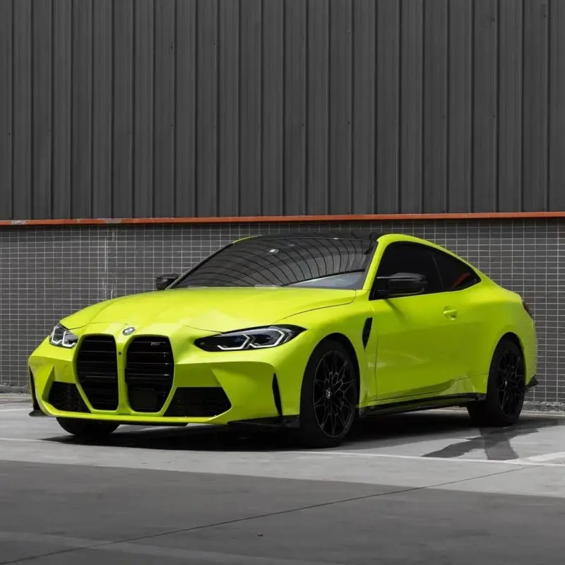 Chartreuse Yellow Car Wrap