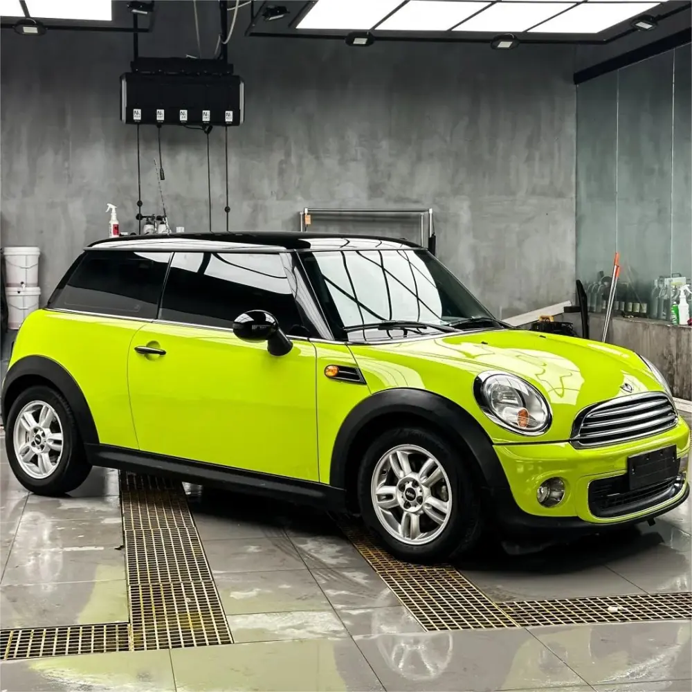 Chartreuse Yellow Car Wrap