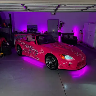 Gloss Princess Pink Car Vinyl Wrap PET  02