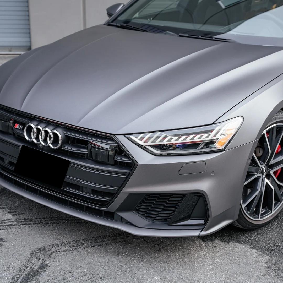 Matte Metallic Satin Gunmetal Grey Car Vinyl Wrap