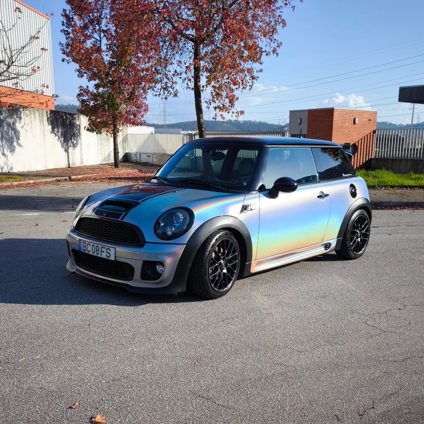 Gloss Metallic Rainbow Holographic Silver Car Vinyl Wrap PET