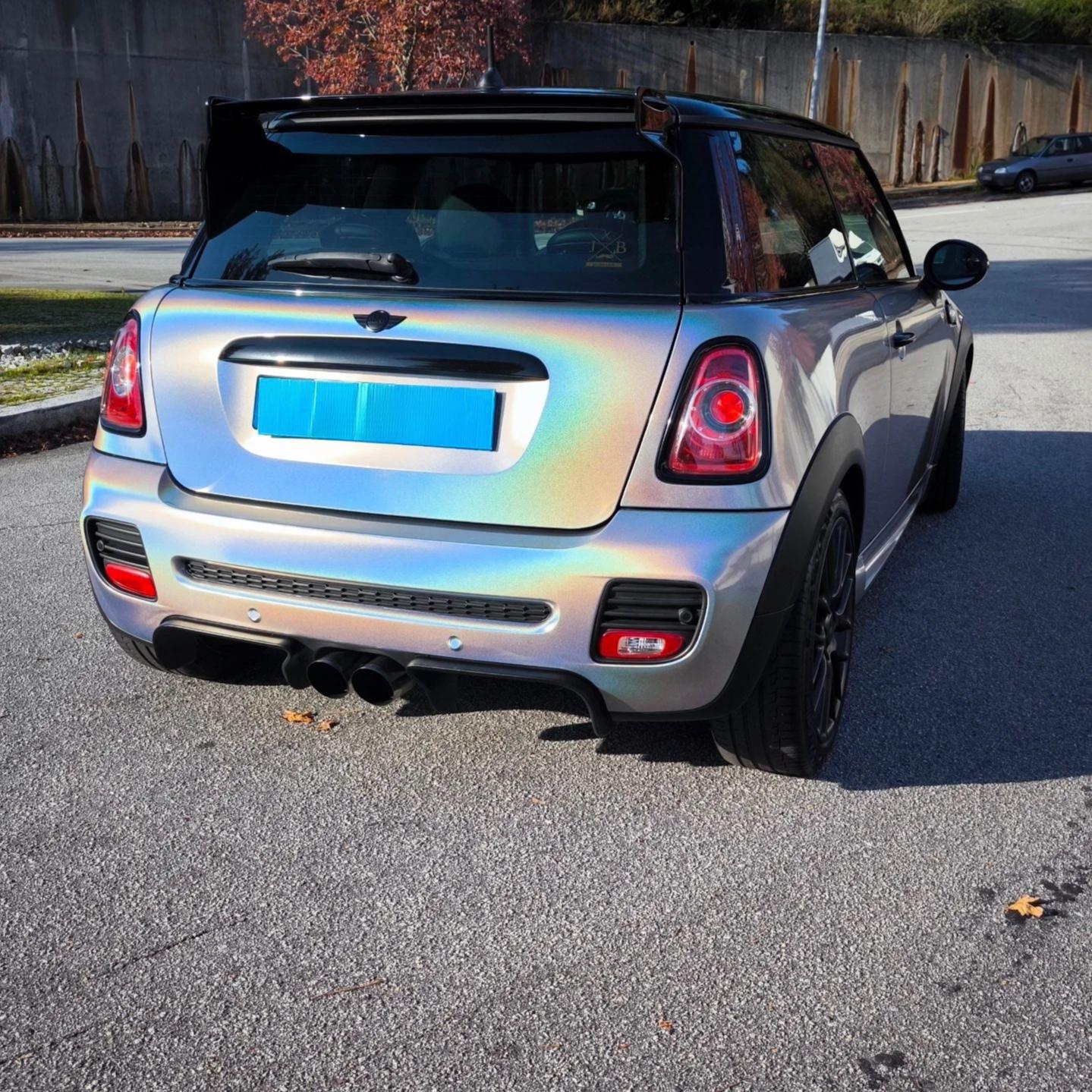 Gloss Metallic Rainbow Holographic Silver Car Vinyl Wrap PET