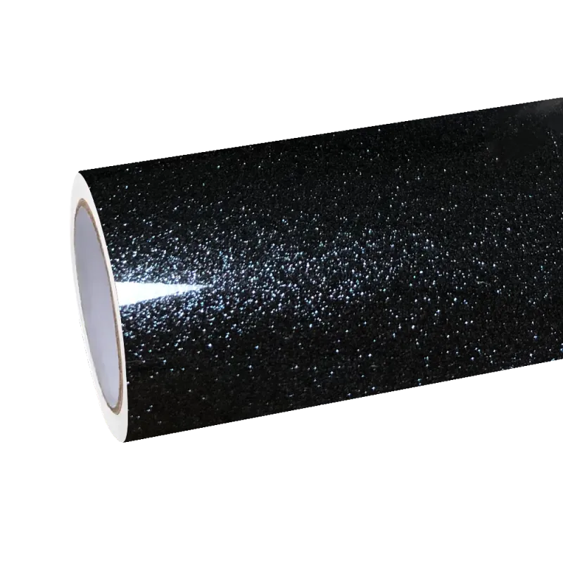 Gloss Metallic Sparkle Glitter Black Car Vinyl Wrap