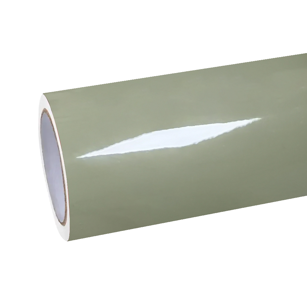 Super Glossy Khaki Green Car Vinyl Wrap PET