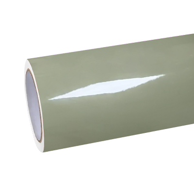 Super Glossy Khaki Green Car Vinyl Wrap PET 01