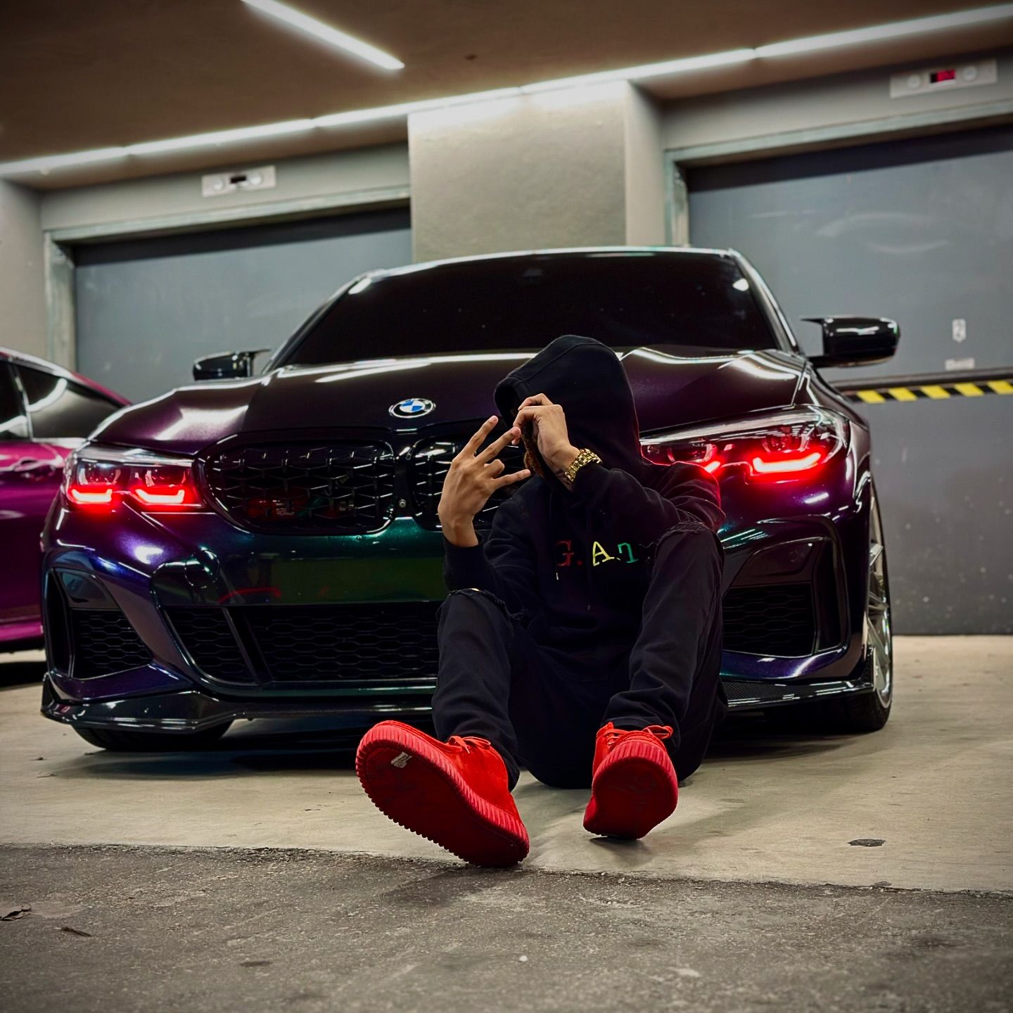 Gloss Metallic Chameleon Diamond Purple Green Car Vinyl Wrap