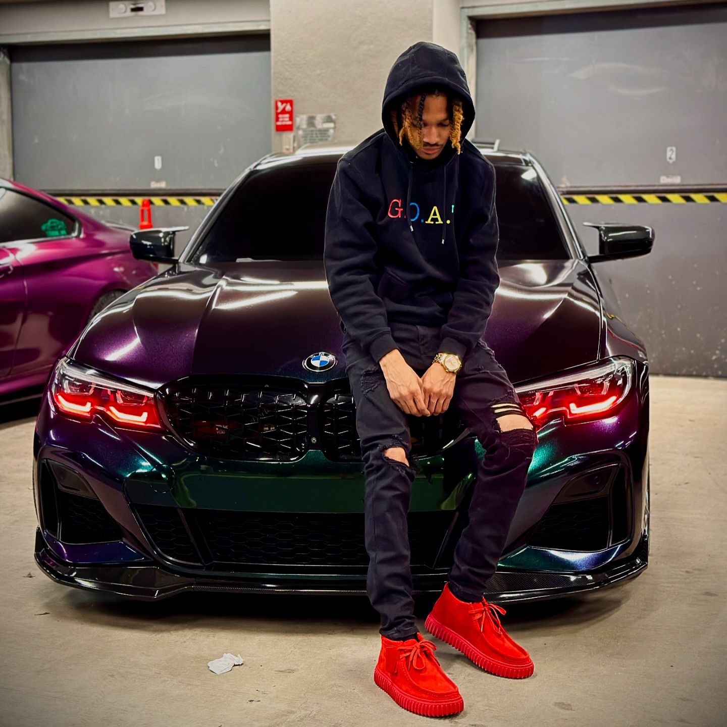 Gloss Metallic Chameleon Diamond Purple Green Car Vinyl Wrap