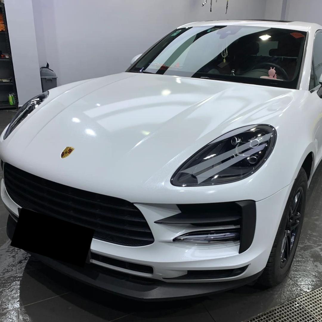 Gloss Metallic Sparkle Glitter White Car Vinyl Wrap