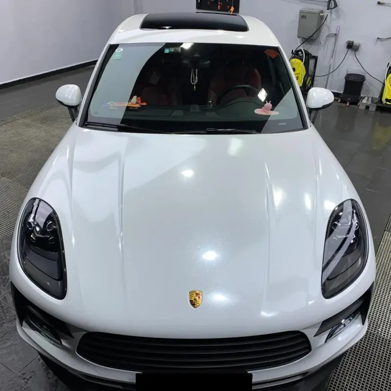 Gloss Metallic Sparkle Glitter White Car Vinyl Wrap