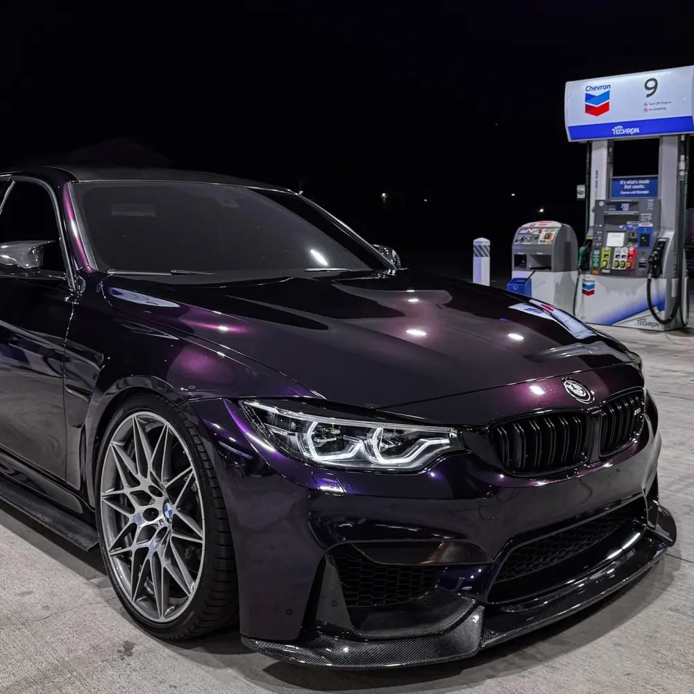 Gloss Metallic Ghost Midnight Purple Car Vinyl Wrap
