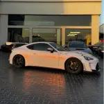 Gloss Metallic Chameleon Diamond Pollen Pink White Car Vinyl Wrap 