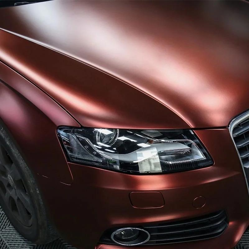 Matte Metallic Wine Red Car Vinyl Wrap