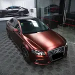 Matte Metallic Wine Red Car Vinyl Wrap