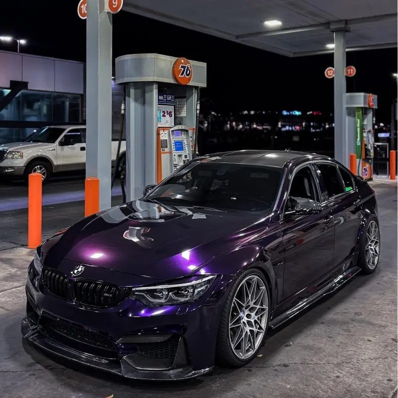 Gloss Metallic Ghost Midnight Purple Car Vinyl Wrap PET