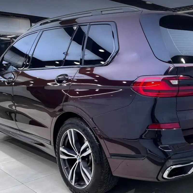 Gloss Diamond Chameleon Black Red Vinyl Wrap