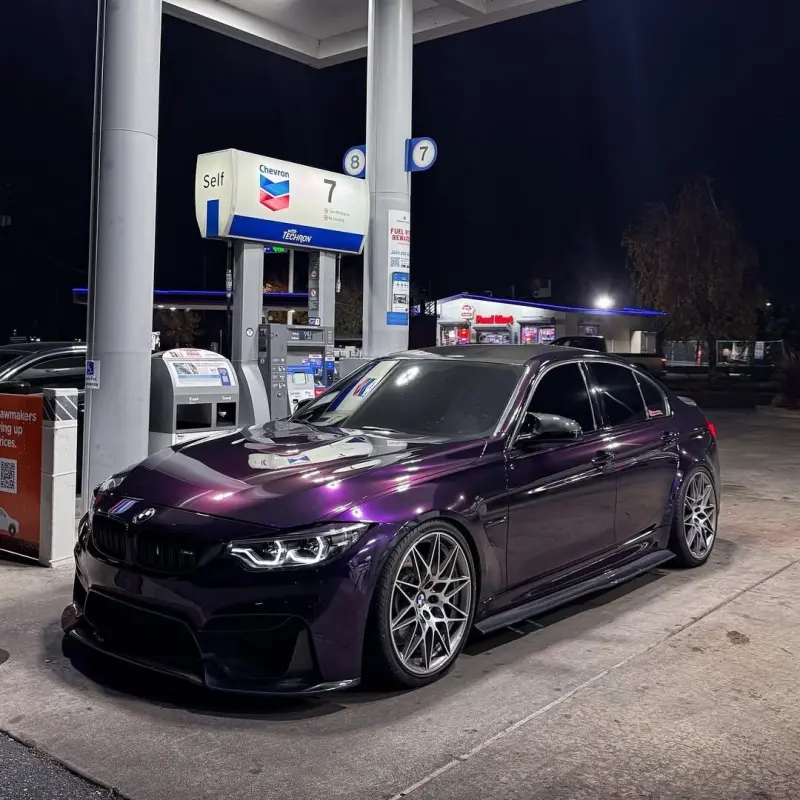 Gloss Metallic Ghost Midnight Purple Car Vinyl Wrap PET