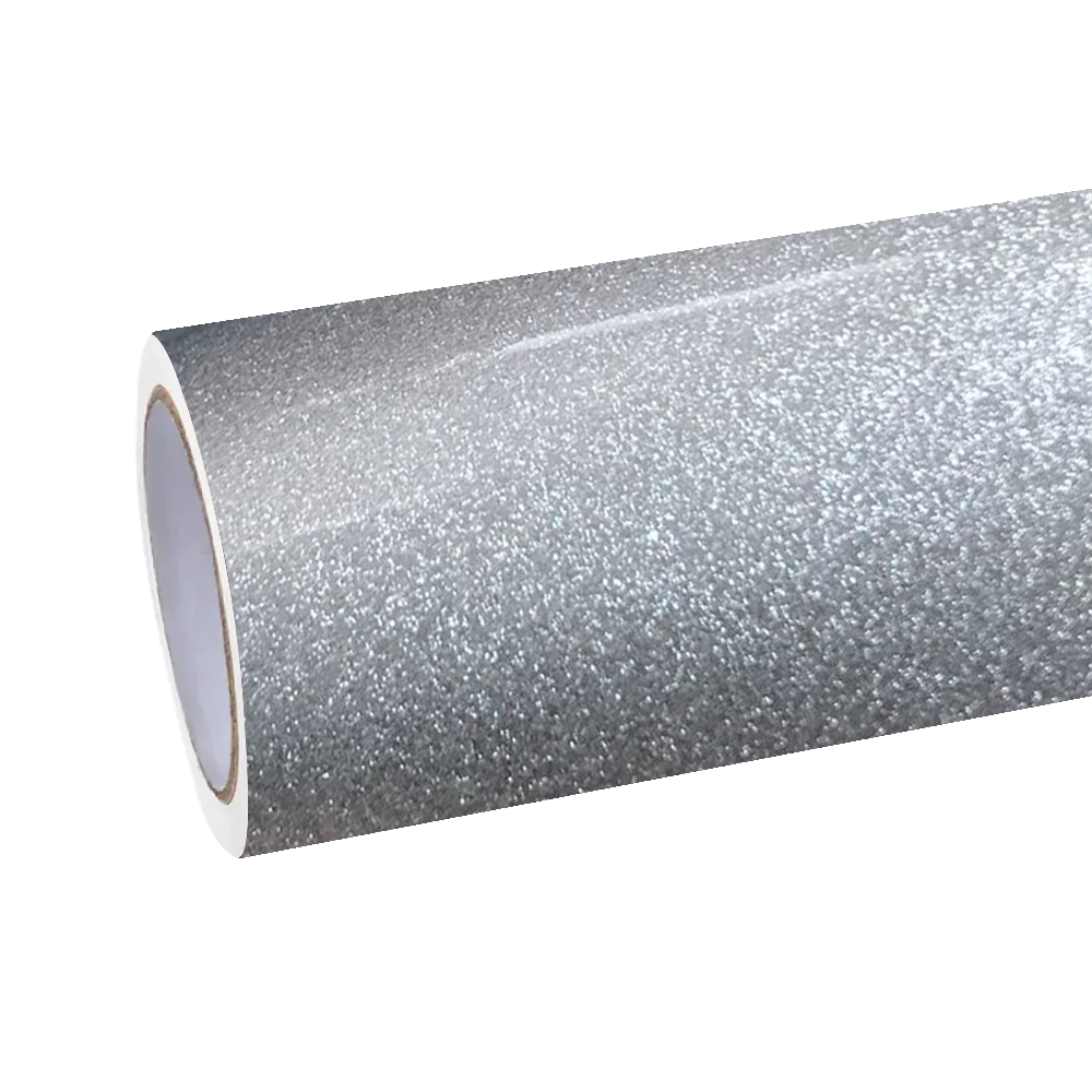 Gloss Metallic Diamond Silver Car Vinyl Wrap