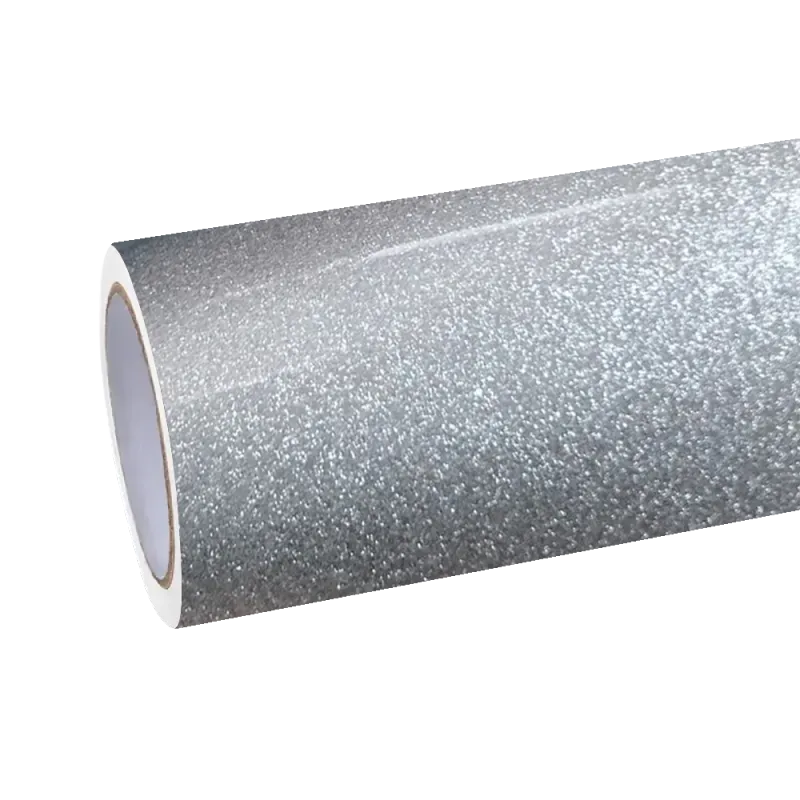Gloss Metallic Diamond Silver Car Vinyl Wrap