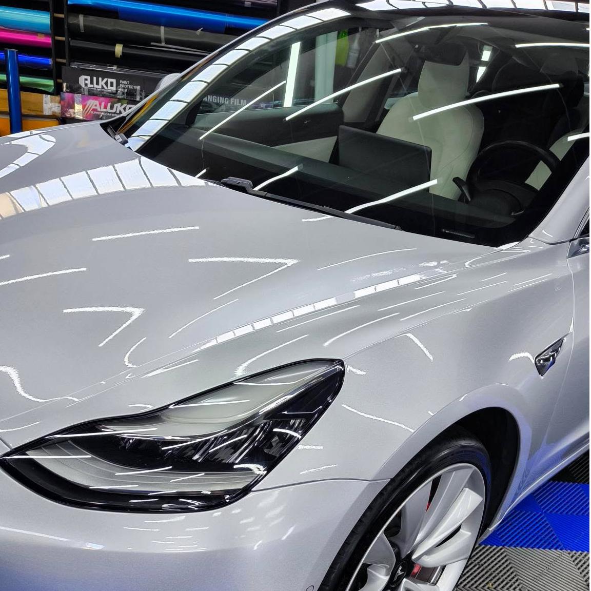 Gloss Metallic Diamond Silver Car Vinyl Wrap