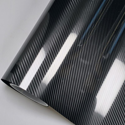 6D Gloss Carbon Fiber Black Car Vinyl Wrap 01