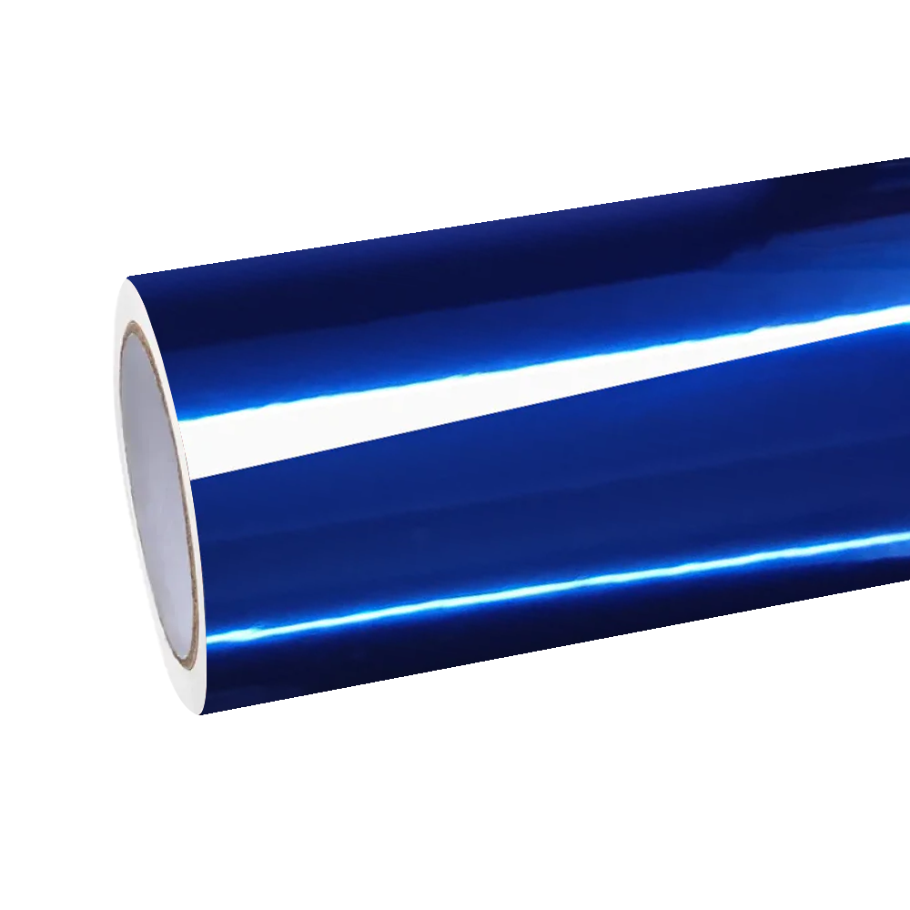 Gloss Mirror Chrome Blue Car Vinyl Wrap PET
