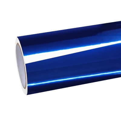 Gloss Mirror Chrome Blue Car Vinyl Wrap PET 01
