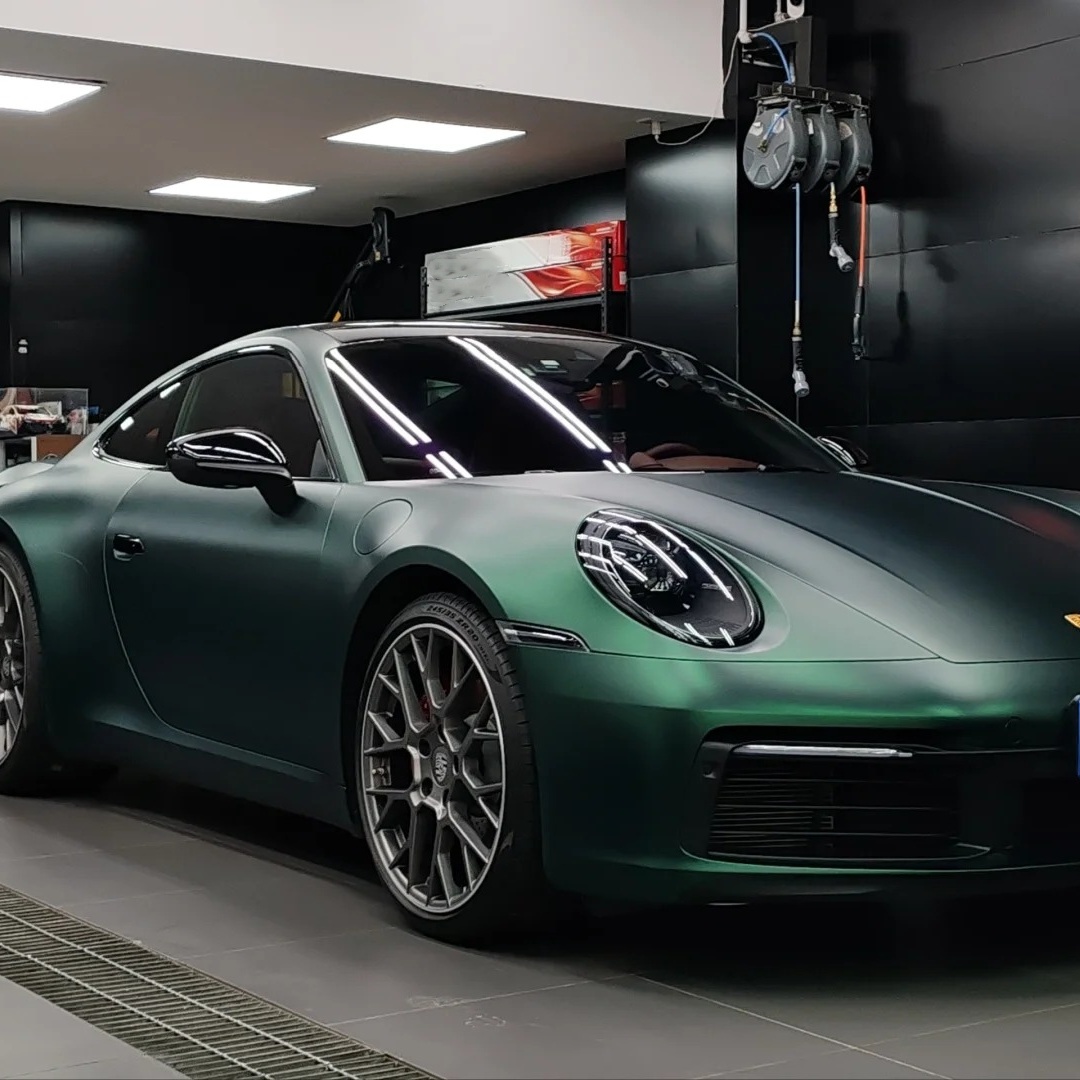 Matte Metallic Chrome Venom Green Car Vinyl Wrap PET