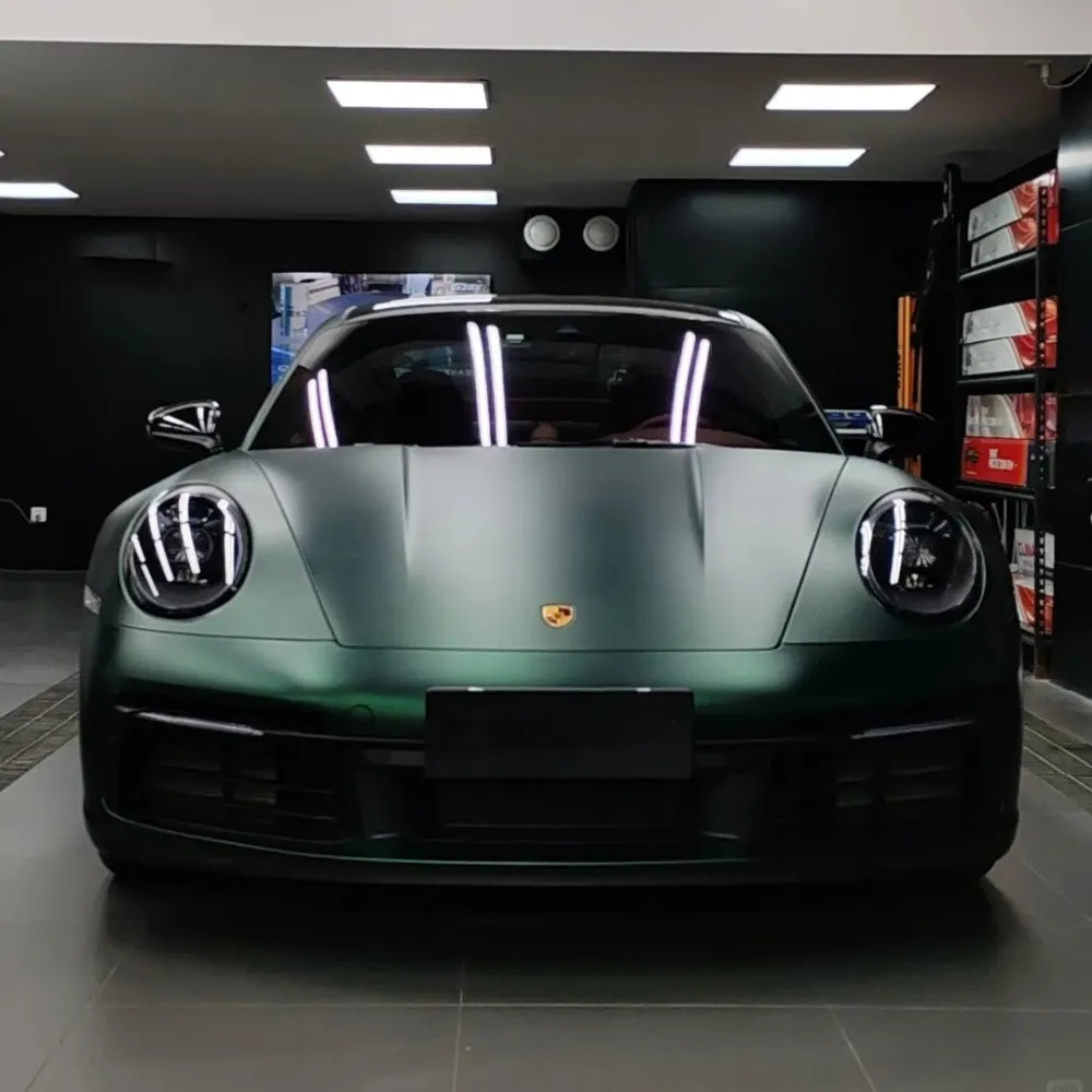 Matte Metallic Chrome Venom Green Car Vinyl Wrap PET