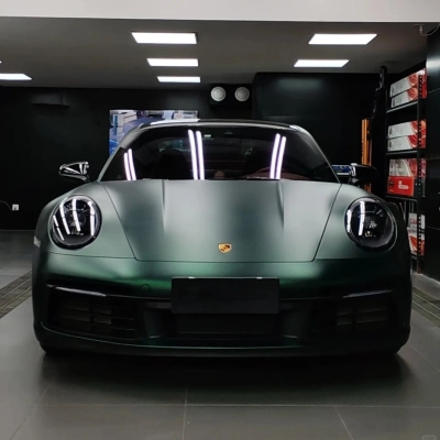 Matte Metallic Chrome Venom Green Car Vinyl Wrap PET 02