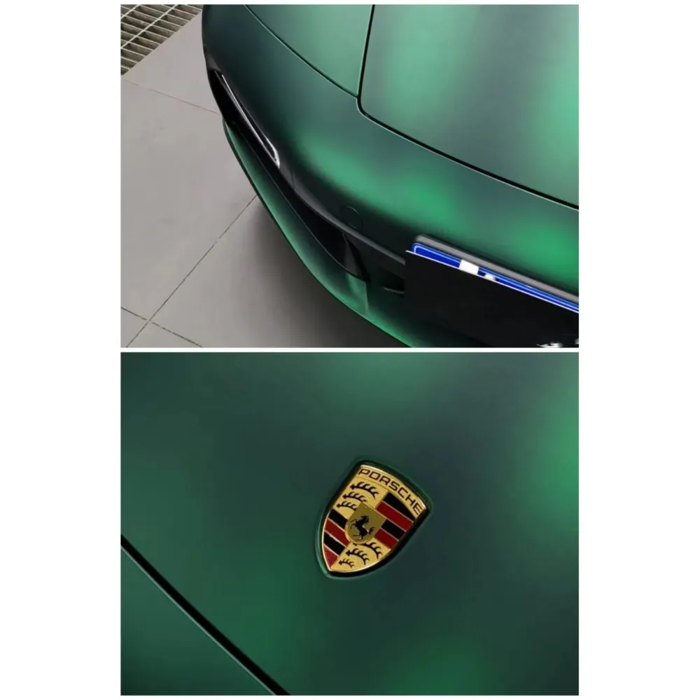 Matte Metallic Chrome Venom Green Car Vinyl Wrap PET