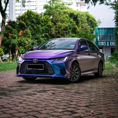 Matte Chameleon Blue Purple Car Vinyl Wrap 02