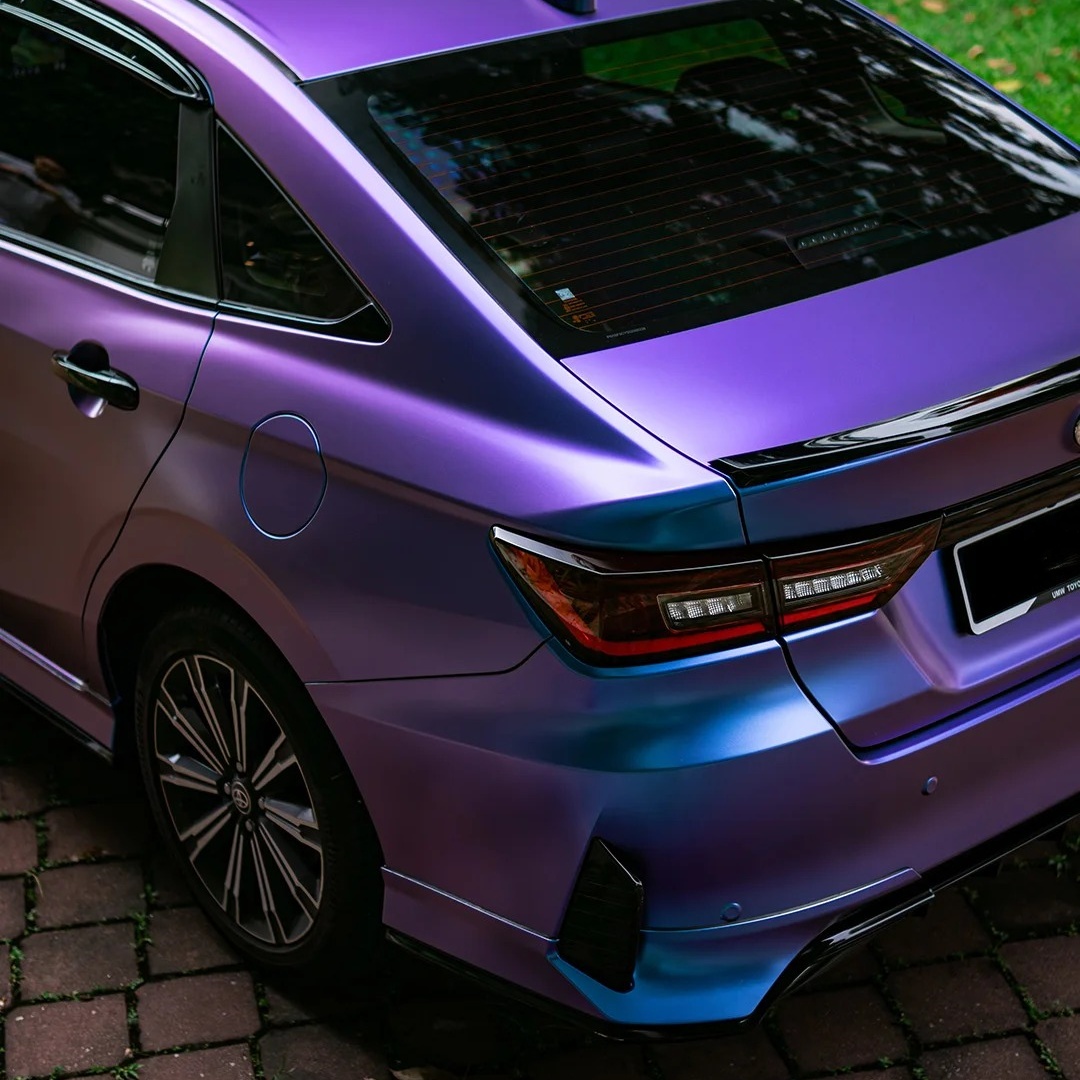 Matte Chameleon Blue Purple Car Vinyl Wrap
