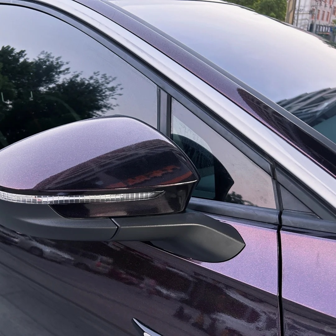 Glitter Starry Chameleon Black Red Car Wrap