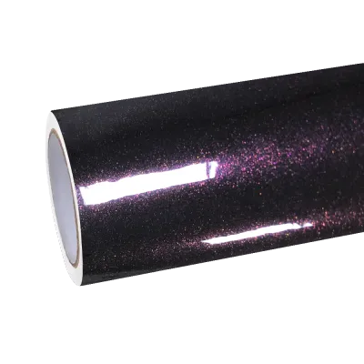 Gloss Glitter Starry Chameleon Black Red Car Vinyl Wrap PET 01