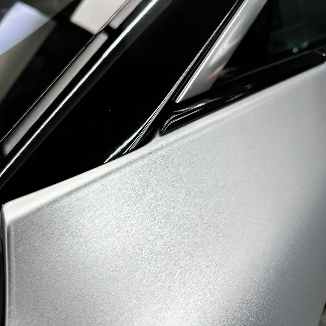 Matte Metallic Brushed Silver Car Vinyl Wrap