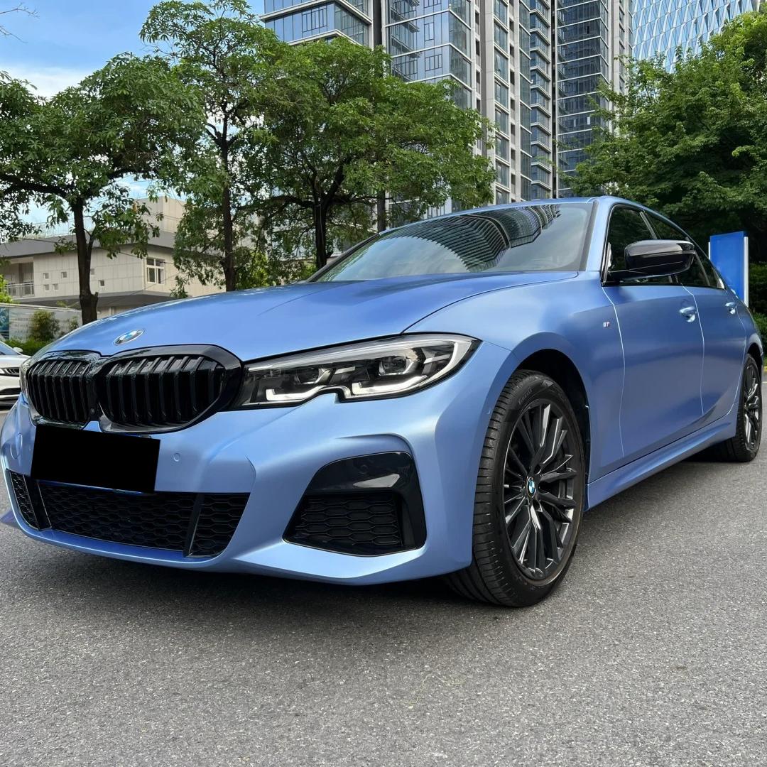 Matte Metallic Mist Blue Car Vinyl Wrap