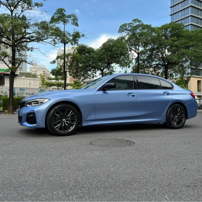 Matte Metallic Mist Blue Car Vinyl Wrap | Vivid Blue Car wrap  02