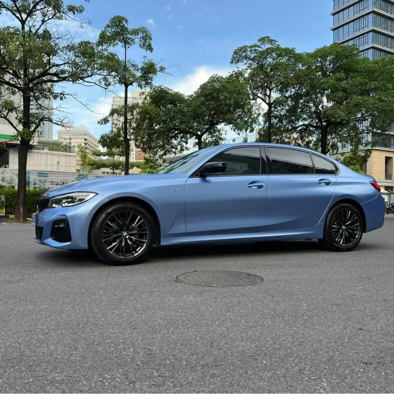Matte Metallic Mist Blue Car Vinyl Wrap