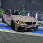 Gloss Metallic Frozen Berry Pink Car Vinyl Wrap PET