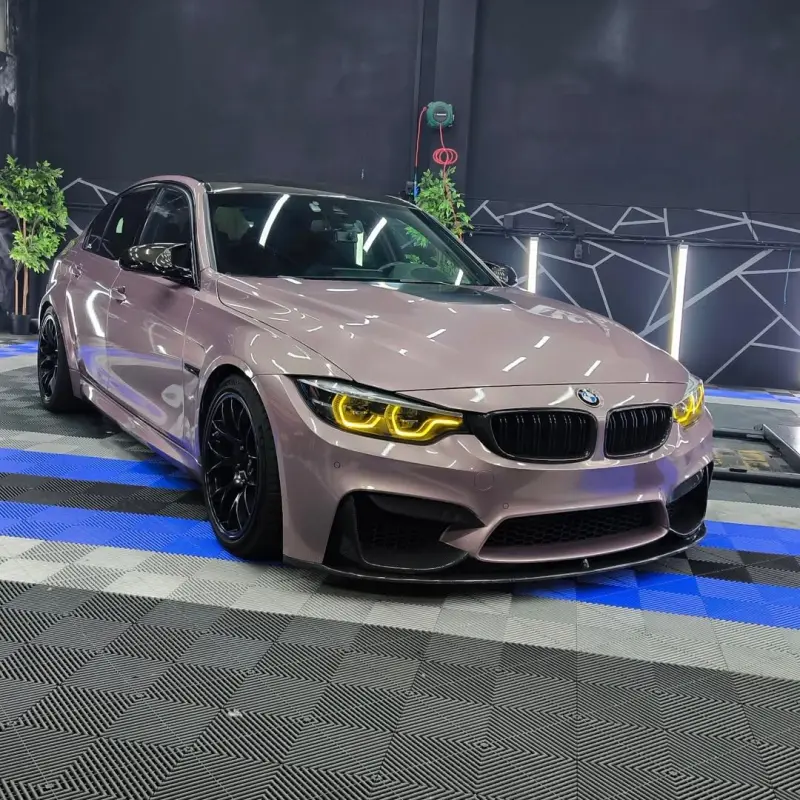 Gloss Metallic Frozen Berry Pink Car Vinyl Wrap PET